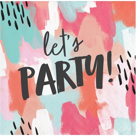 Brush Strokes Lets Party Beverage Napkins, 5x5, 288PK